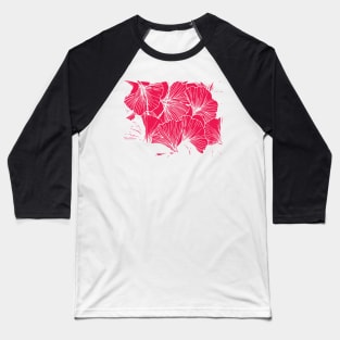 Pink Leaf Baseball T-Shirt